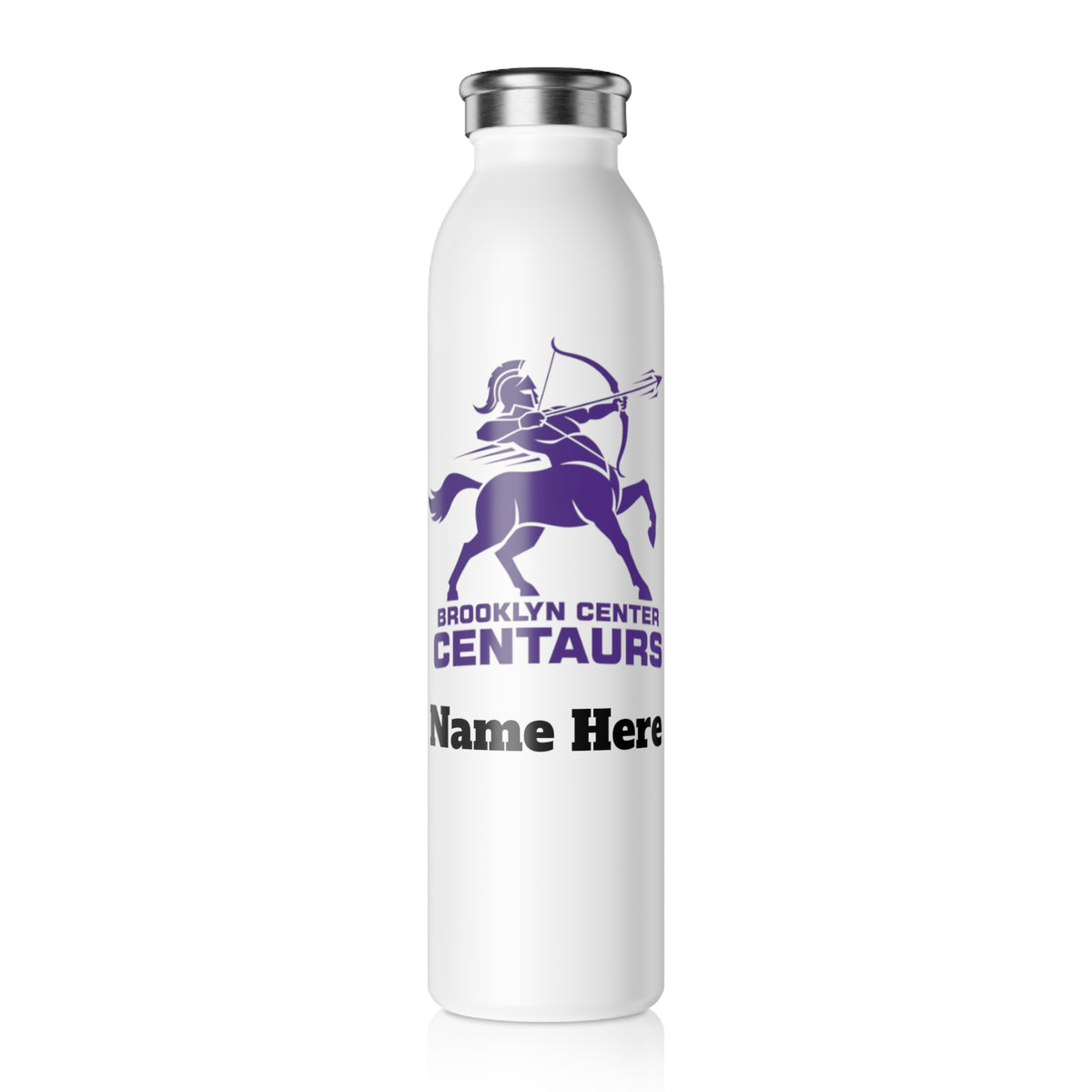 Brooklyn Center Centaurs Slim Water Bottle — Stainless Insulated Bottle