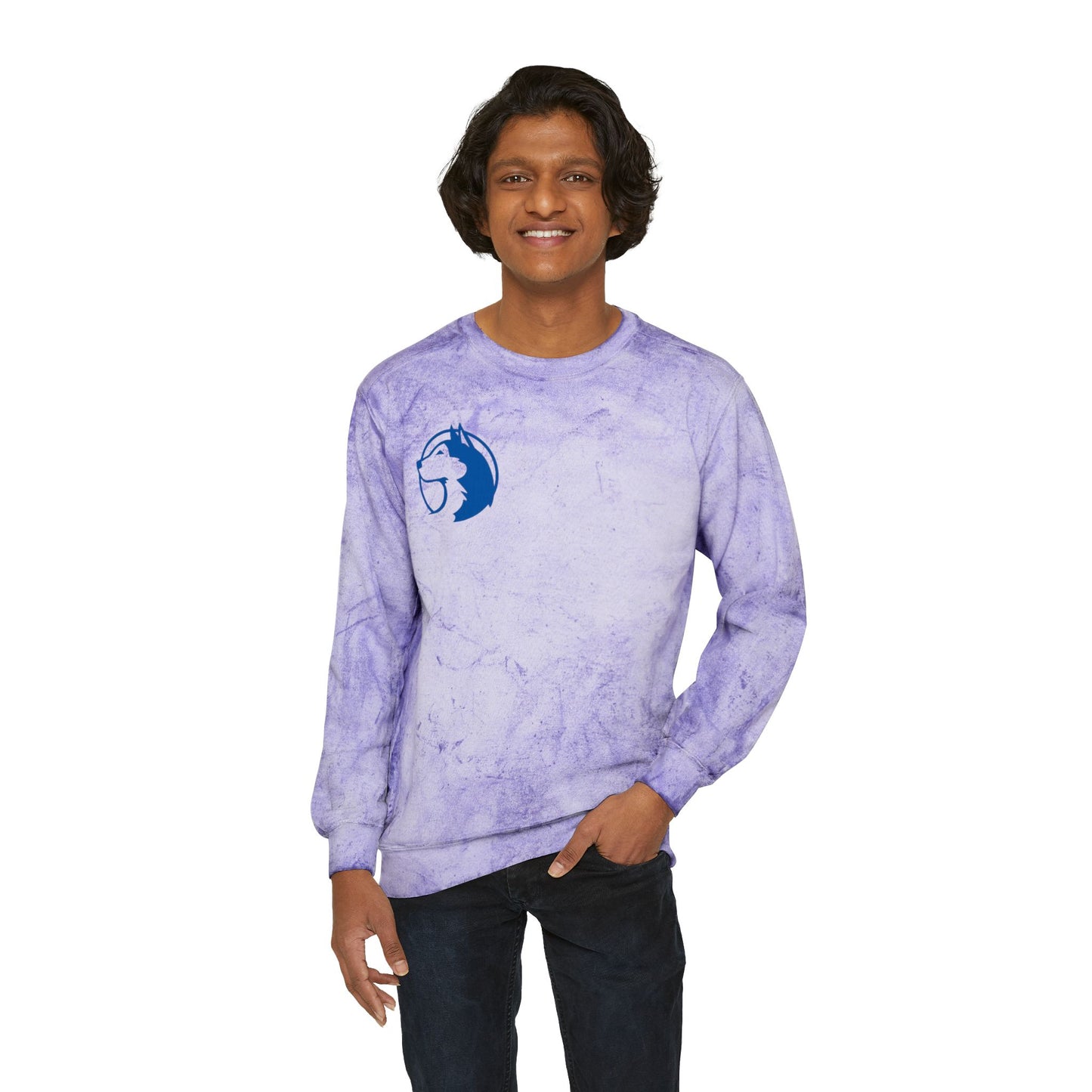 Saint Anthony Huskies Unisex Color Blast Sweatshirt - Vibrant Yellow Crewneck for Cozy Style