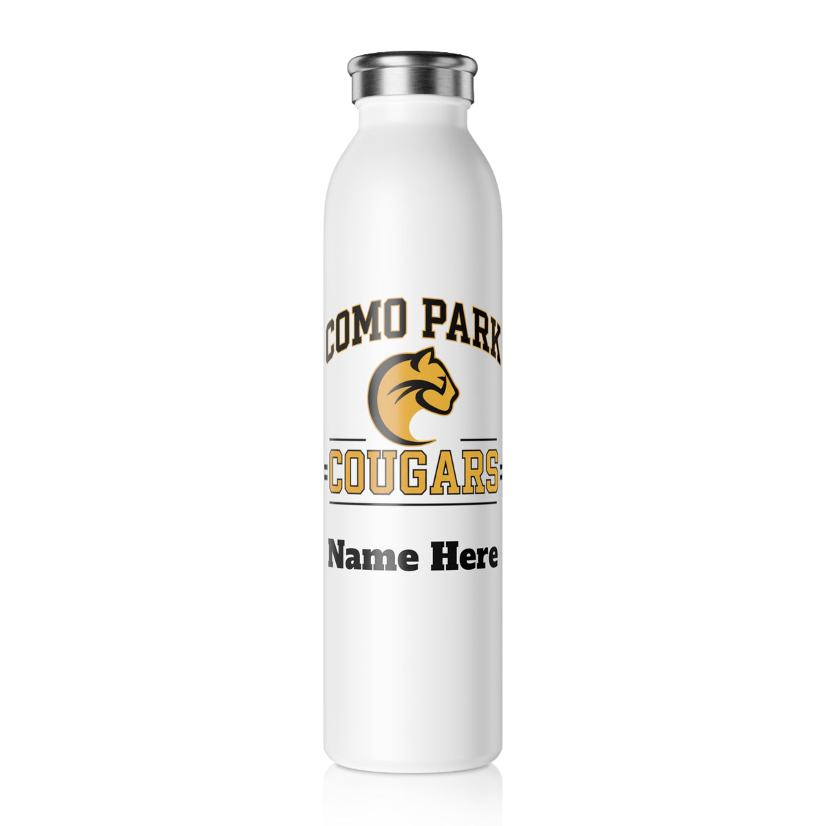 Como Park Cougars Slim Water Bottle — Stainless Insulated Bottle