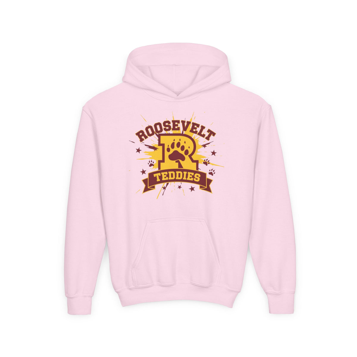 Minneapolis Roosevelt Teddies Youth Hooded Sweatshirt - School Spirit Wear with Bear Paw Print