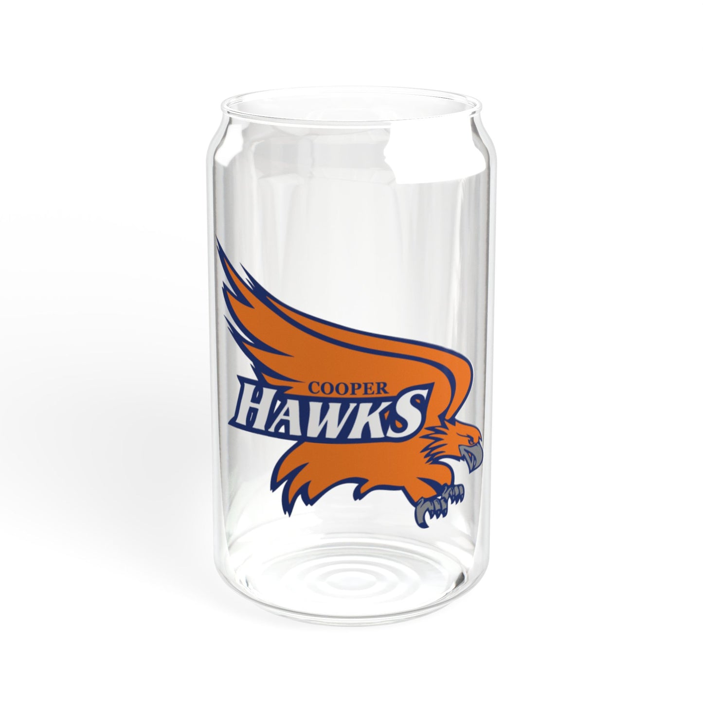 Robbinsdale Cooper Hawks 16oz Sipper Glass with Bamboo Lid - Eco-Friendly Drinkware for Fans