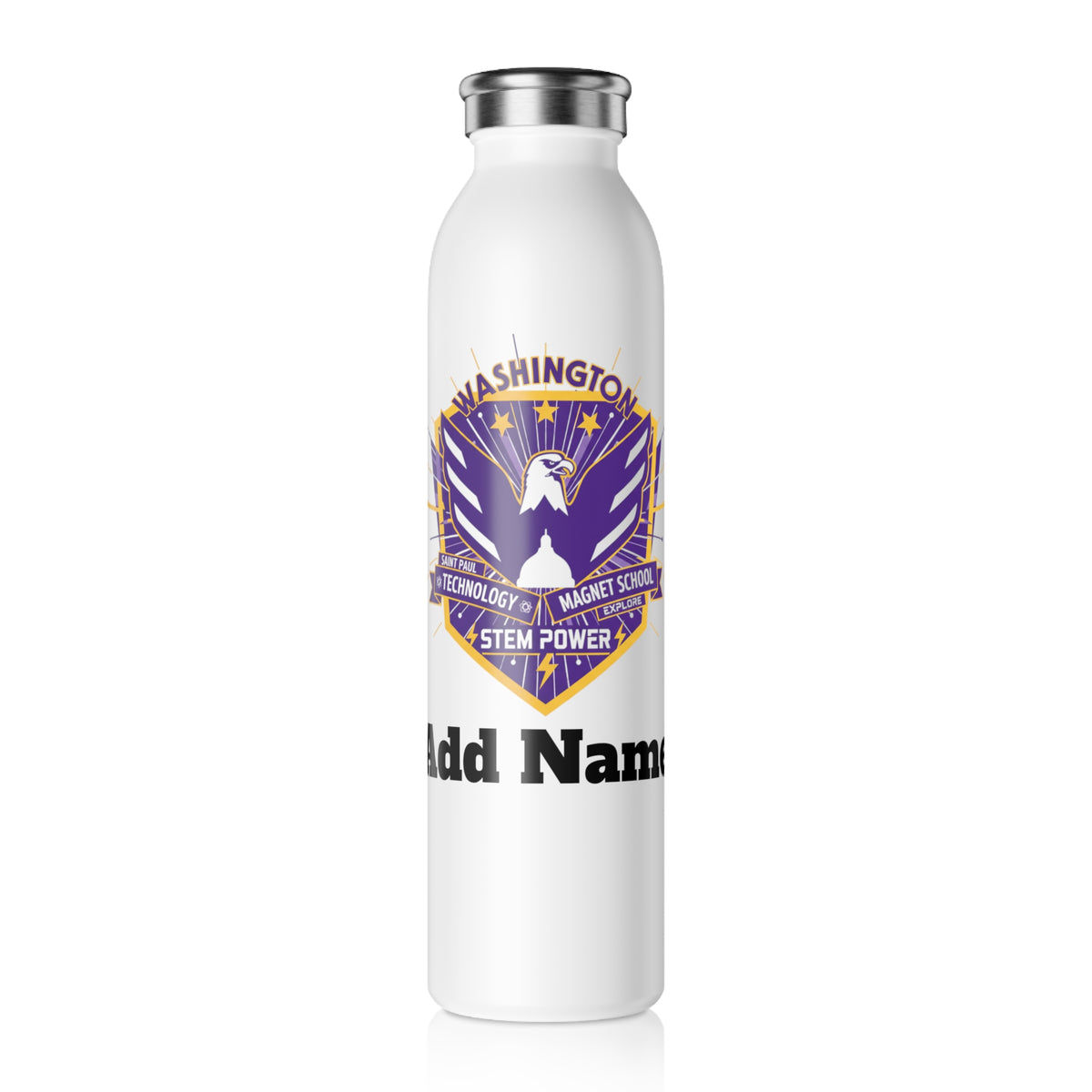 Saint Paul Washington Eagles Slim Water Bottle — Stainless Insulated Bottle