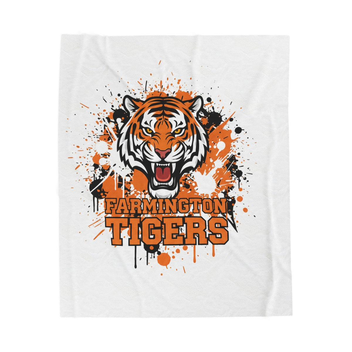 Farmington Tigers Cozy Velveteen Plush Blanket