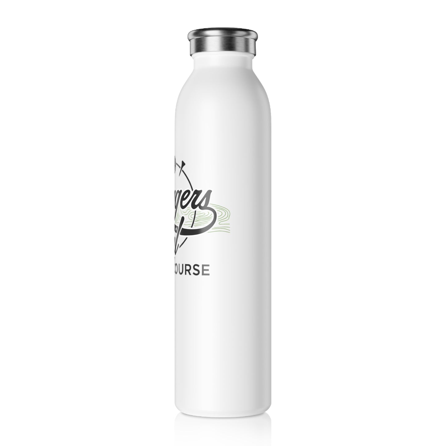 Logger Trail Golf Course Slim Water Bottle — Retro Script Stainless Steel 20 oz Insulated Bottle