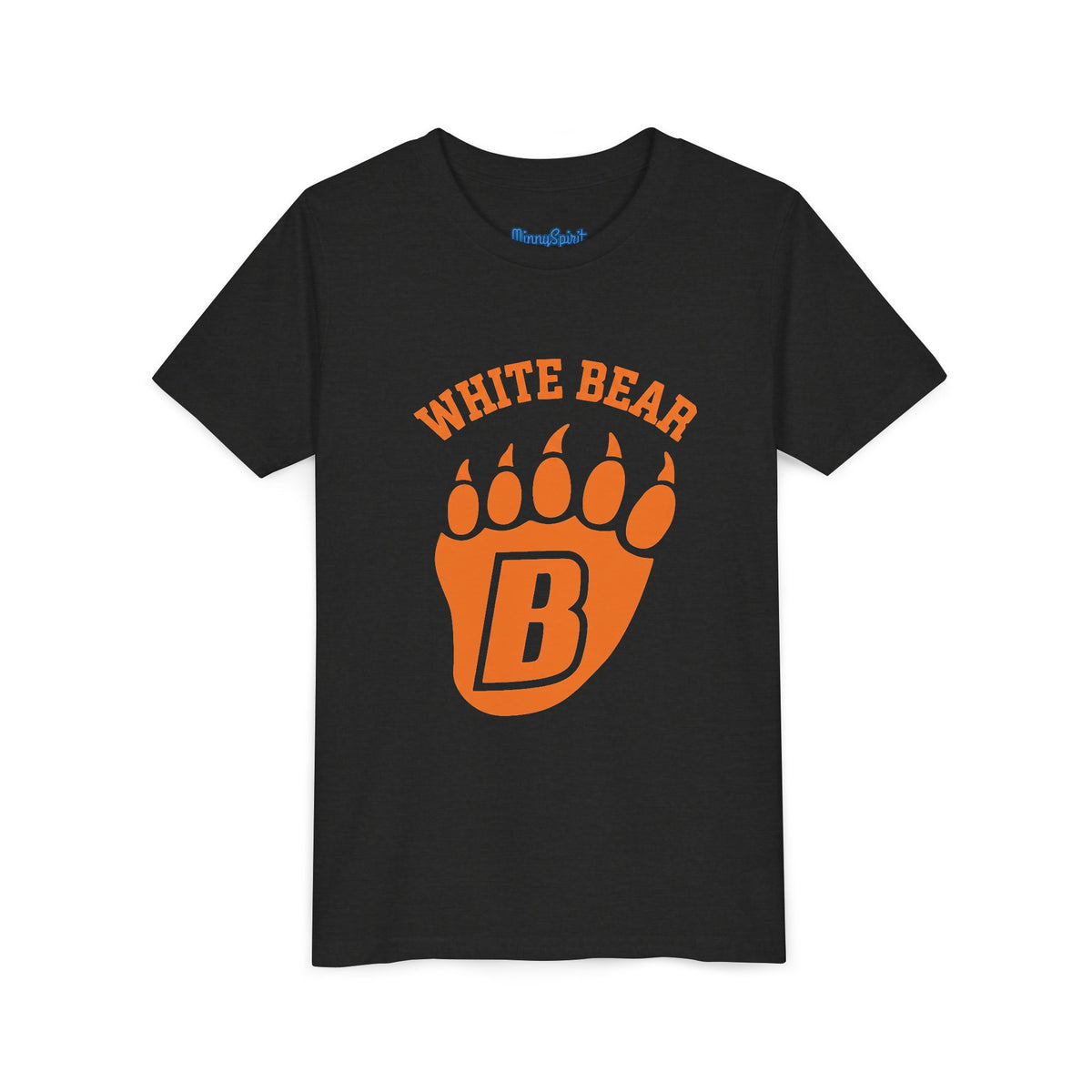 White Bear Paw Youth Tee — Orange Mascot Logo