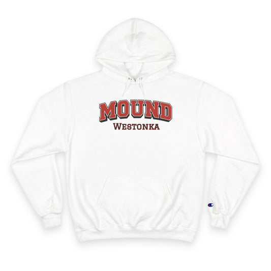 Mound Westonka White Hawks Hoodie — Champion White School Spirit Sweatshirt