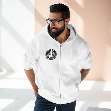 Cozy Unisex Zip Hoodie with Wolfpack Design - Perfect for Outdoor Adventures