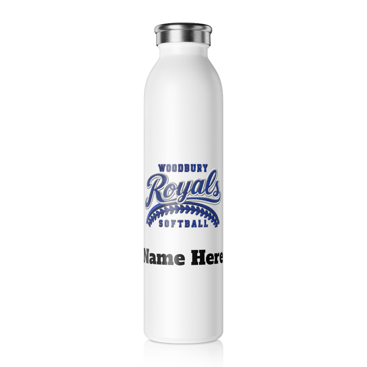 Woodbury Softball Slim Water Bottle — Stainless Insulated Bottle (personalizable)