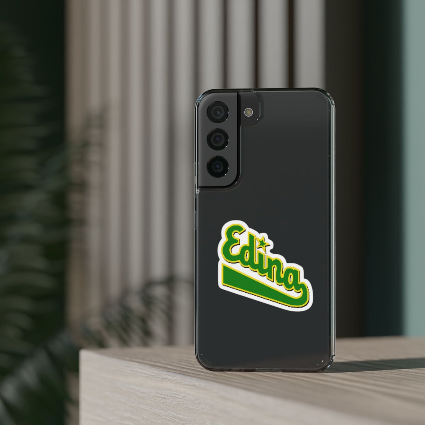 Custom Clear Phone Case with Edina Design - Stylish Protection for Your Smartphone