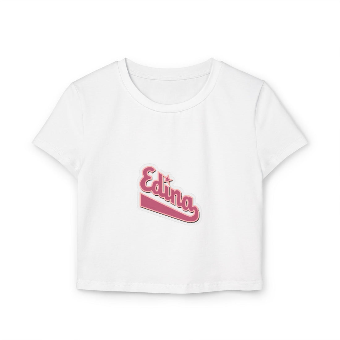 Edina Retro Women's Baby Tee - Trendy Cropped Tee for Casual Outfits