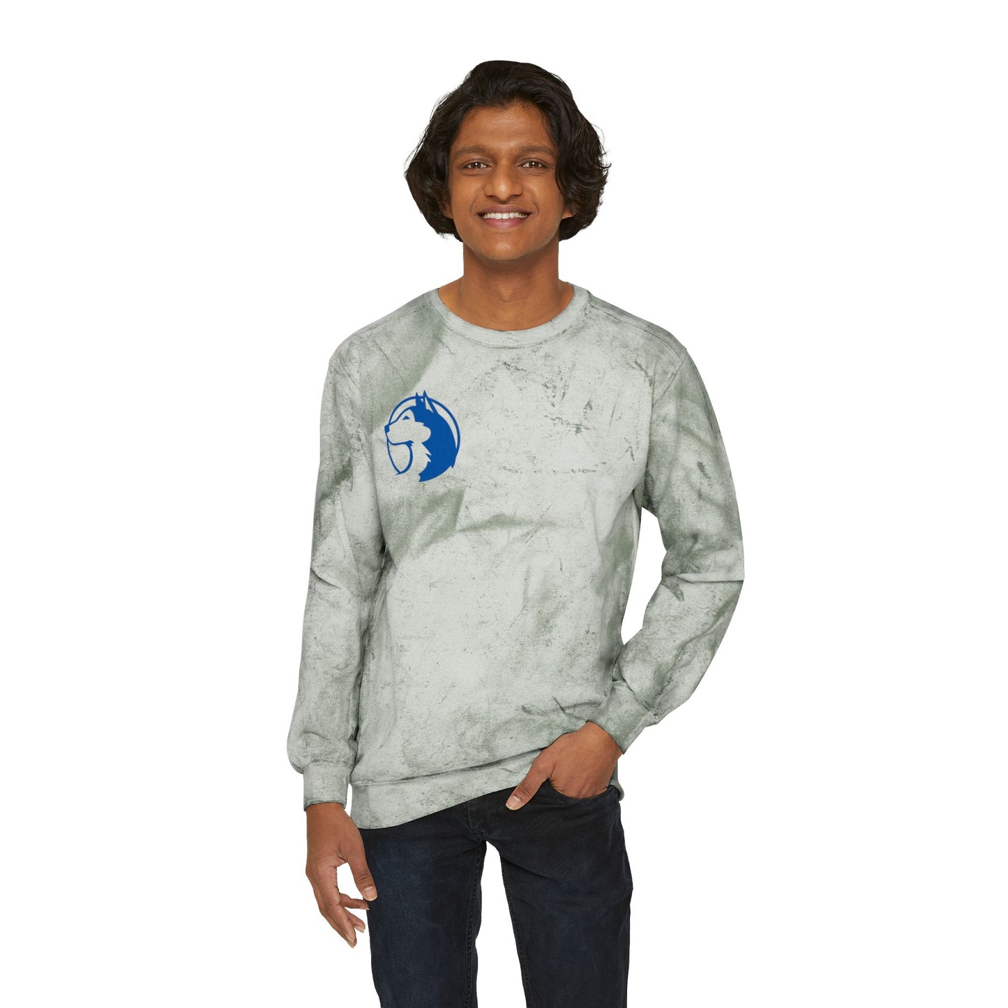 Saint Anthony Huskies Unisex Color Blast Sweatshirt - Vibrant Yellow Crewneck for Cozy Style
