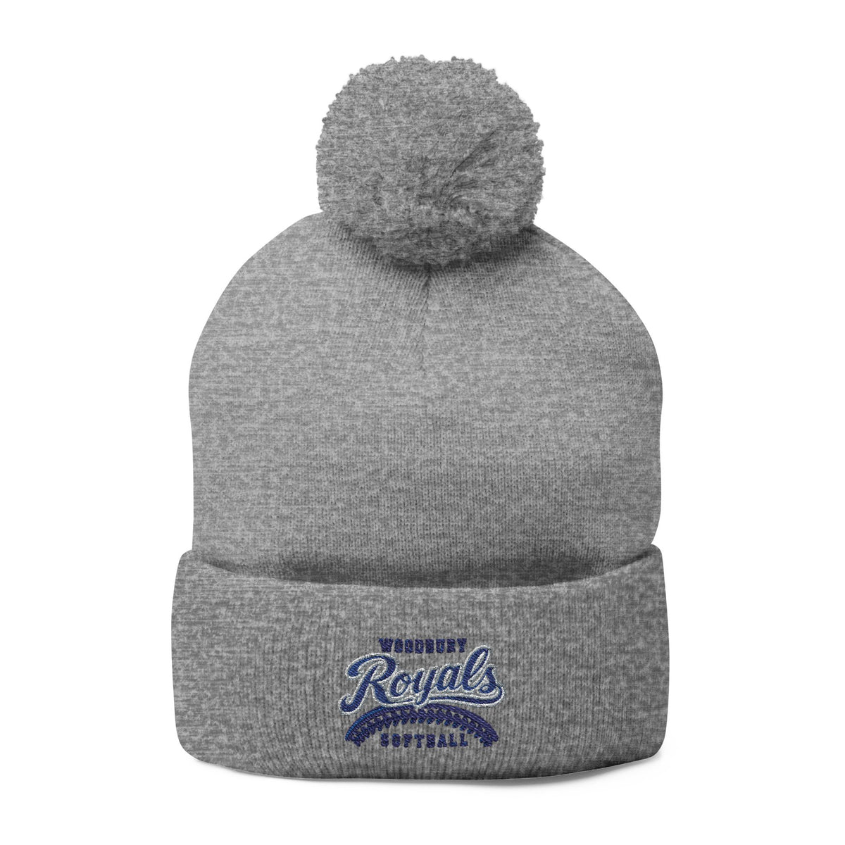 Woodbury Royals Softball Embroidered Pom-Pom Knit Cap