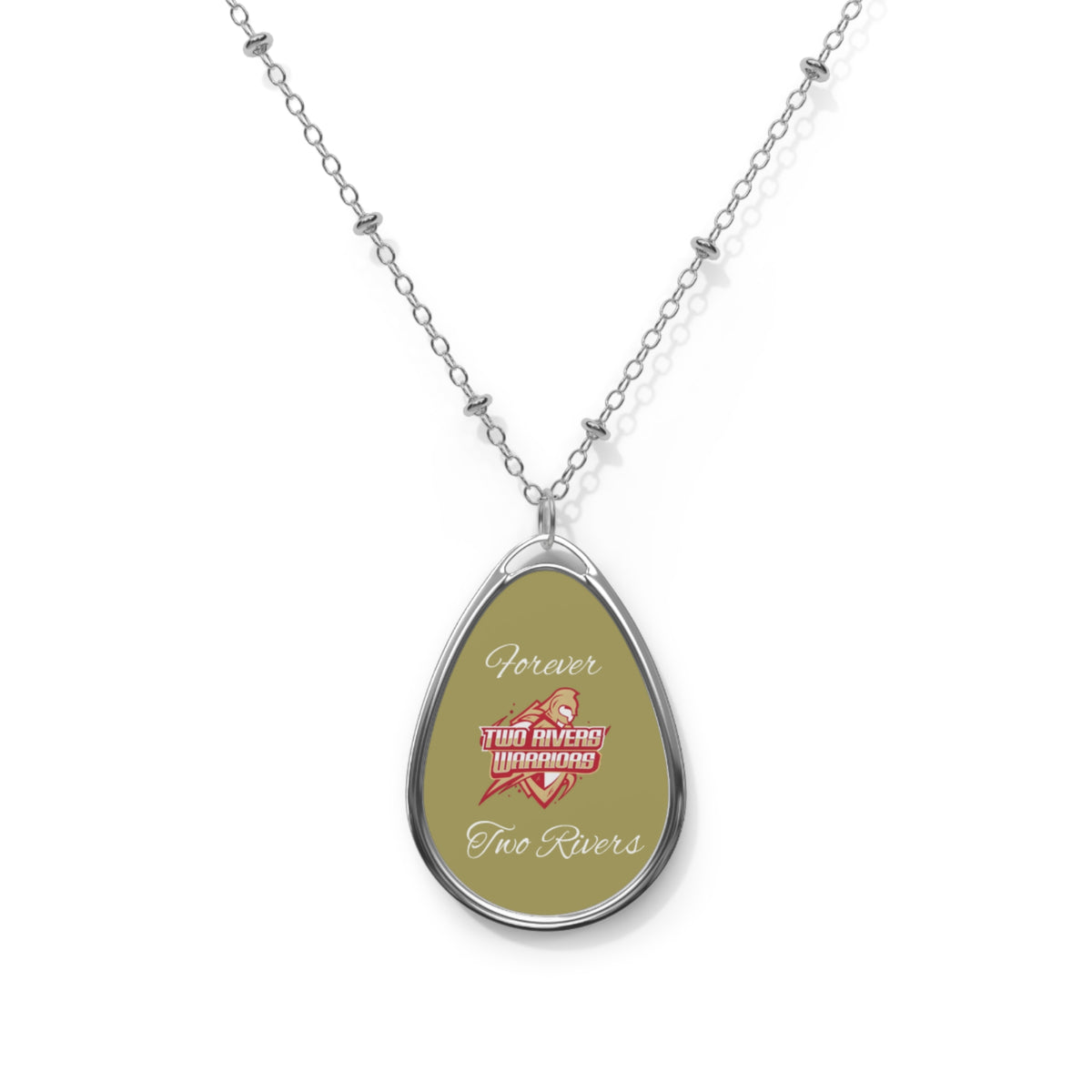 Two Rivers Warriors "Forever" Oval Necklace Pendant