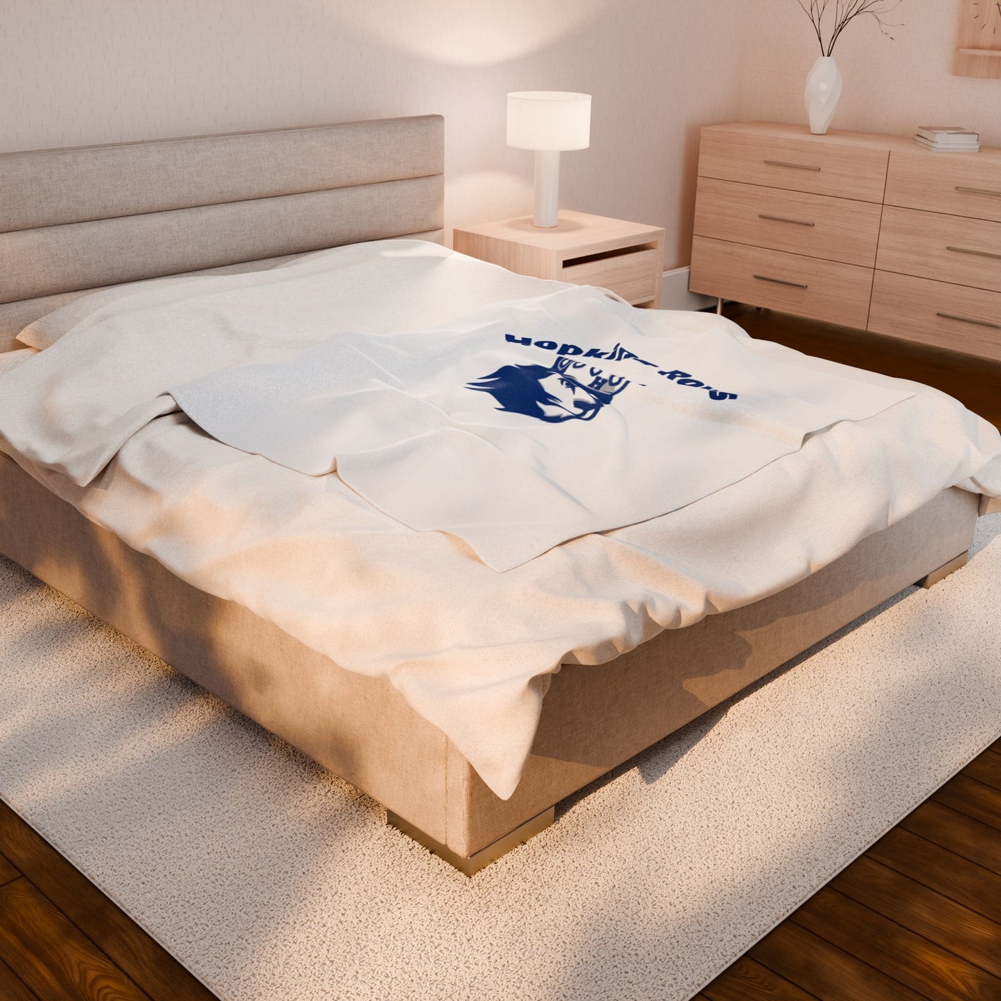 Hopkins Royals Velveteen Plush Blanket - Soft Cozy Throw for Game Day and Home Decor