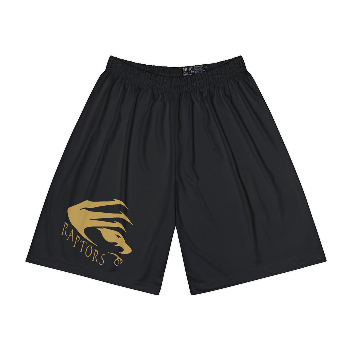 East Ridge Raptors Athletic Shorts — Black Performance Basketball Shorts with Gold Logo