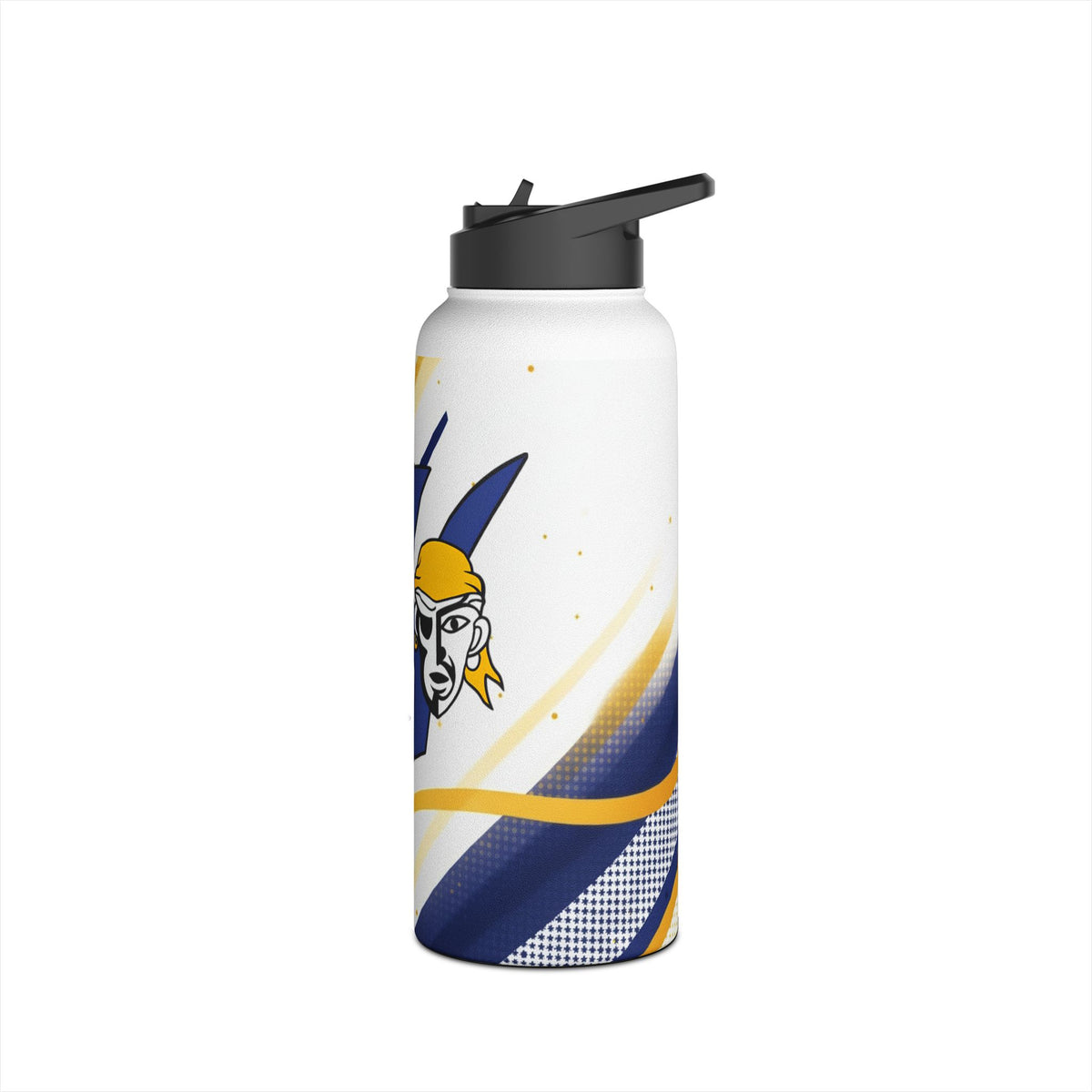 Hastings Raiders Script Logo Stainless Steel Water Bottle — Blue & Gold Athletic Design
