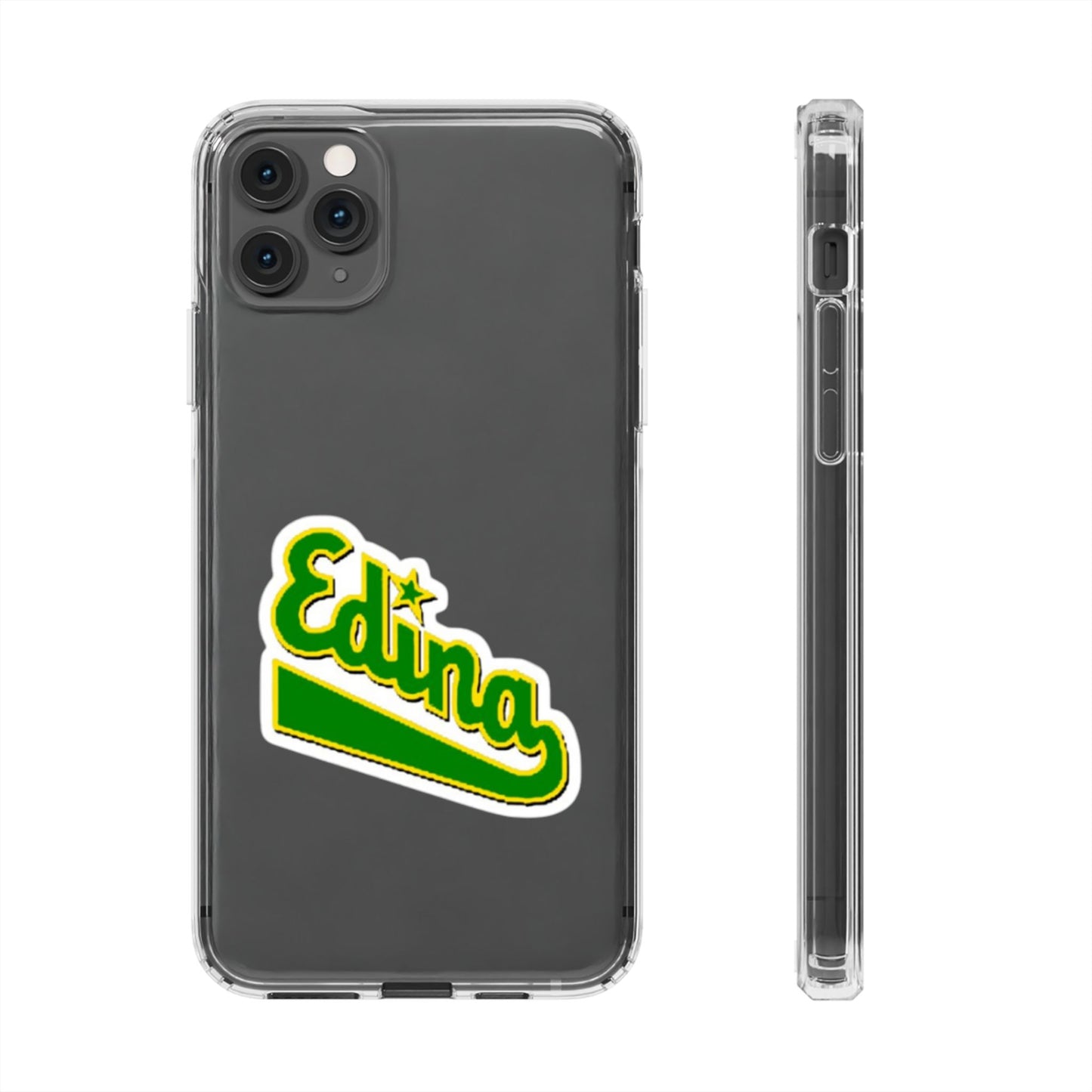 Custom Clear Phone Case with Edina Design - Stylish Protection for Your Smartphone