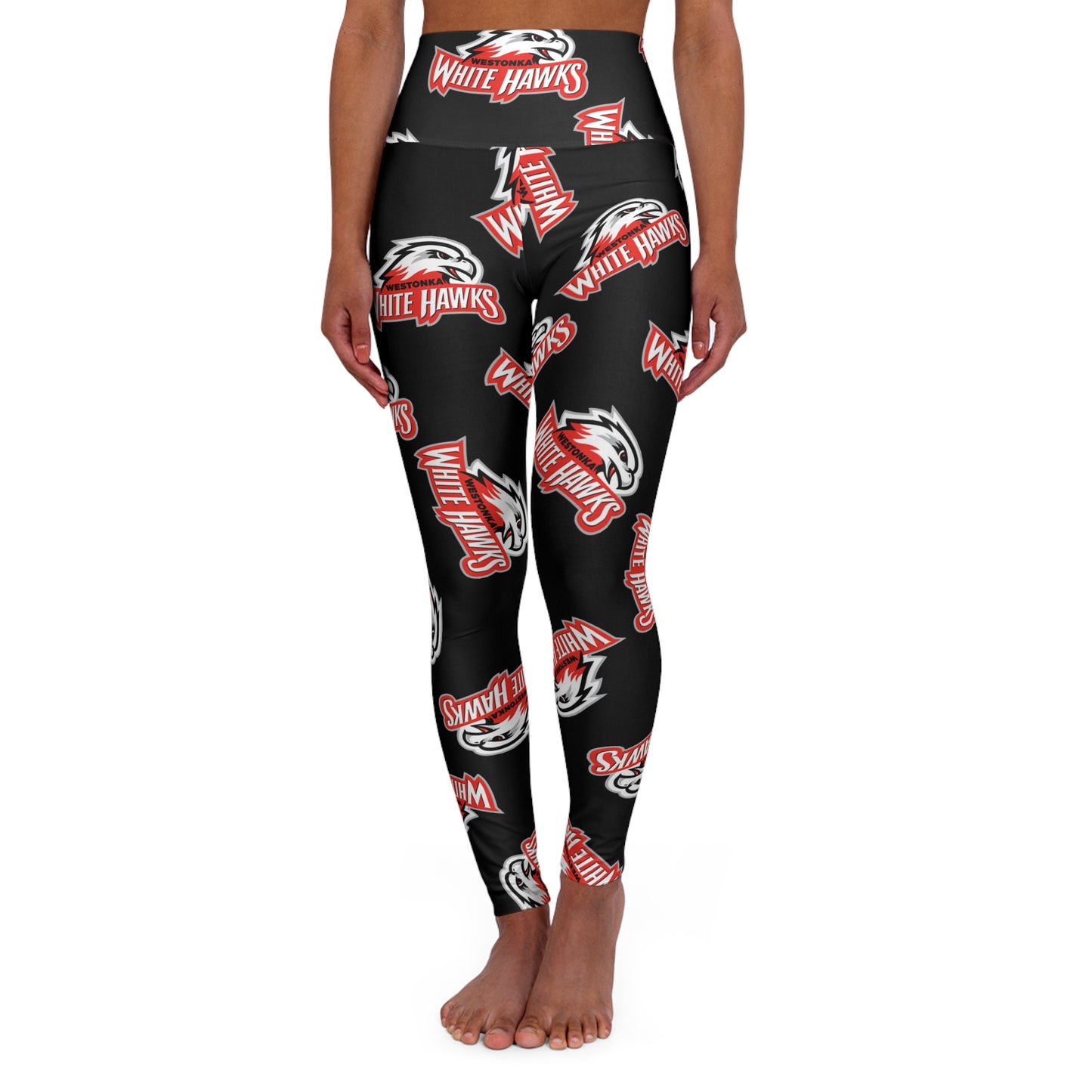 Mound Westonka White Hawks Trendy High Waisted Leggings