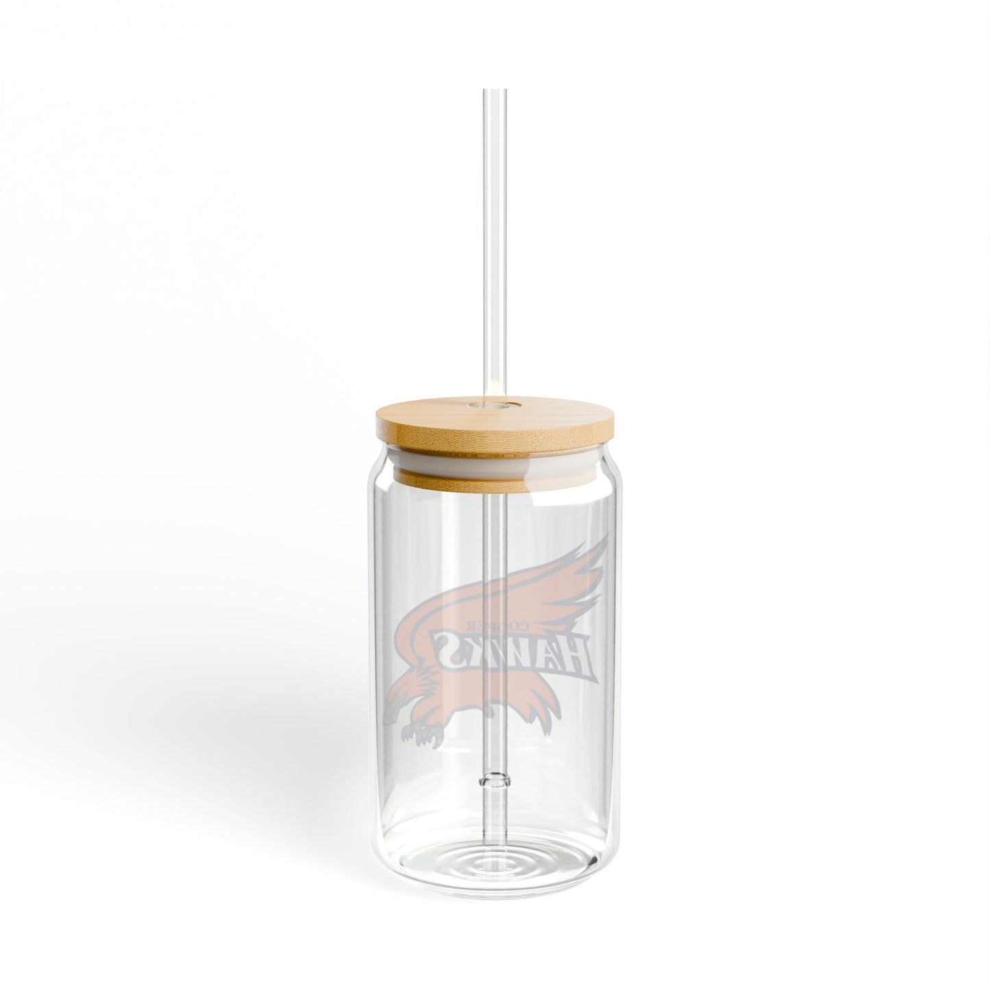 Robbinsdale Cooper Hawks 16oz Sipper Glass with Bamboo Lid - Eco-Friendly Drinkware for Fans