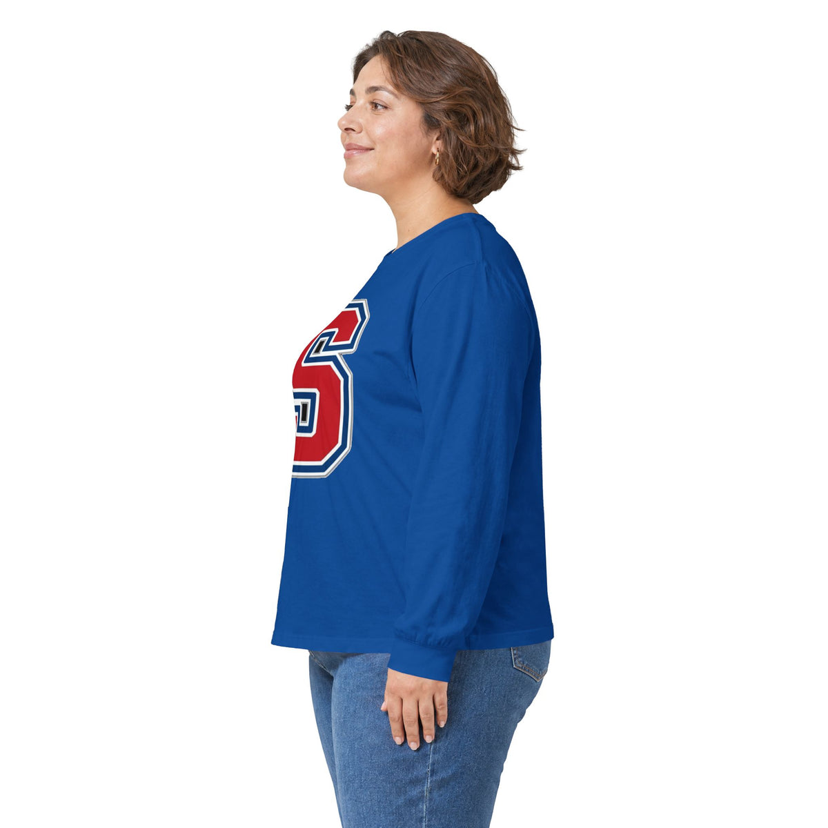 Simley Spartans Varsity S Letter Long Sleeve Tee — Spartan Helmet Back Graphic