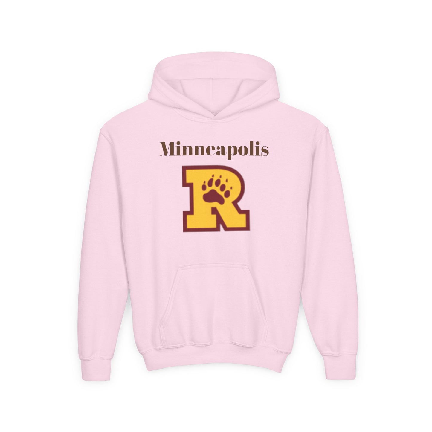 Minneapolis Roosevelt Teddies Youth Hooded Sweatshirt - School Spirit Wear with Bear Paw Print