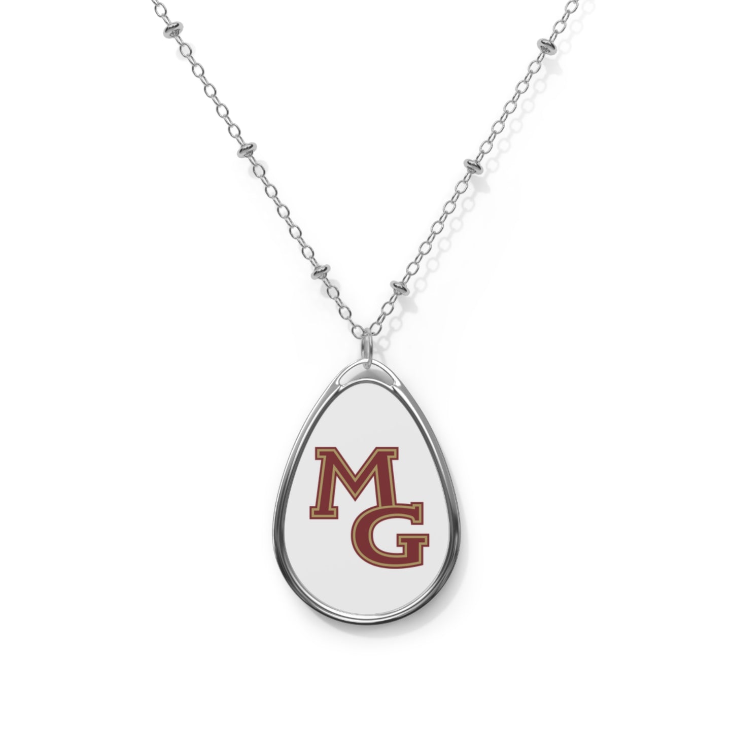 Maple Grove Crimson Oval Necklace