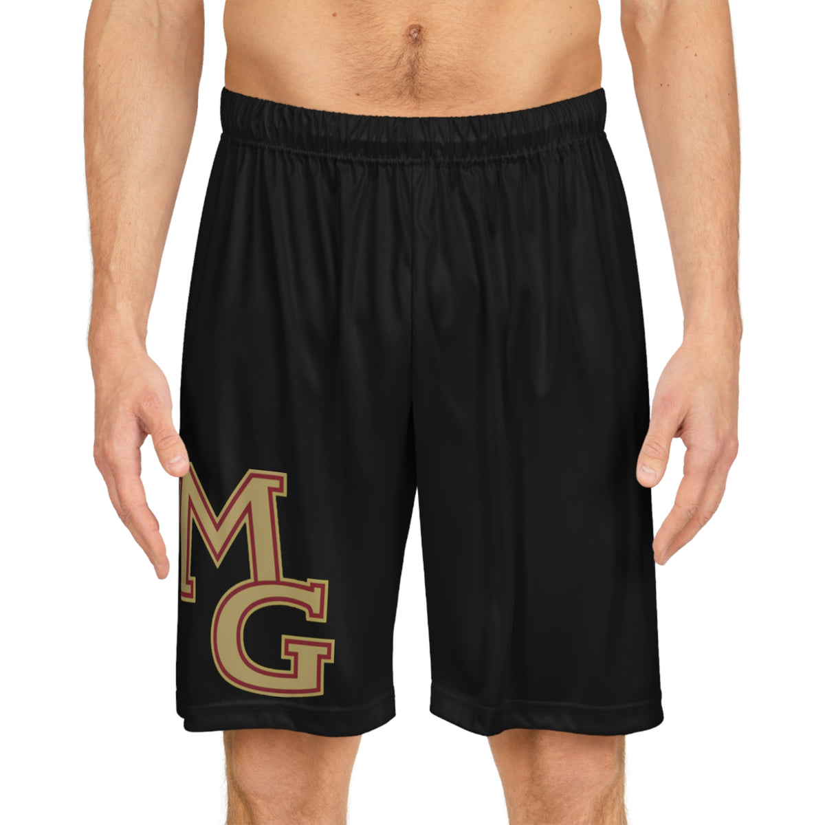 Maple Grove Crimson Stylish Black Basketball Shorts - Perfect for Sports Lovers