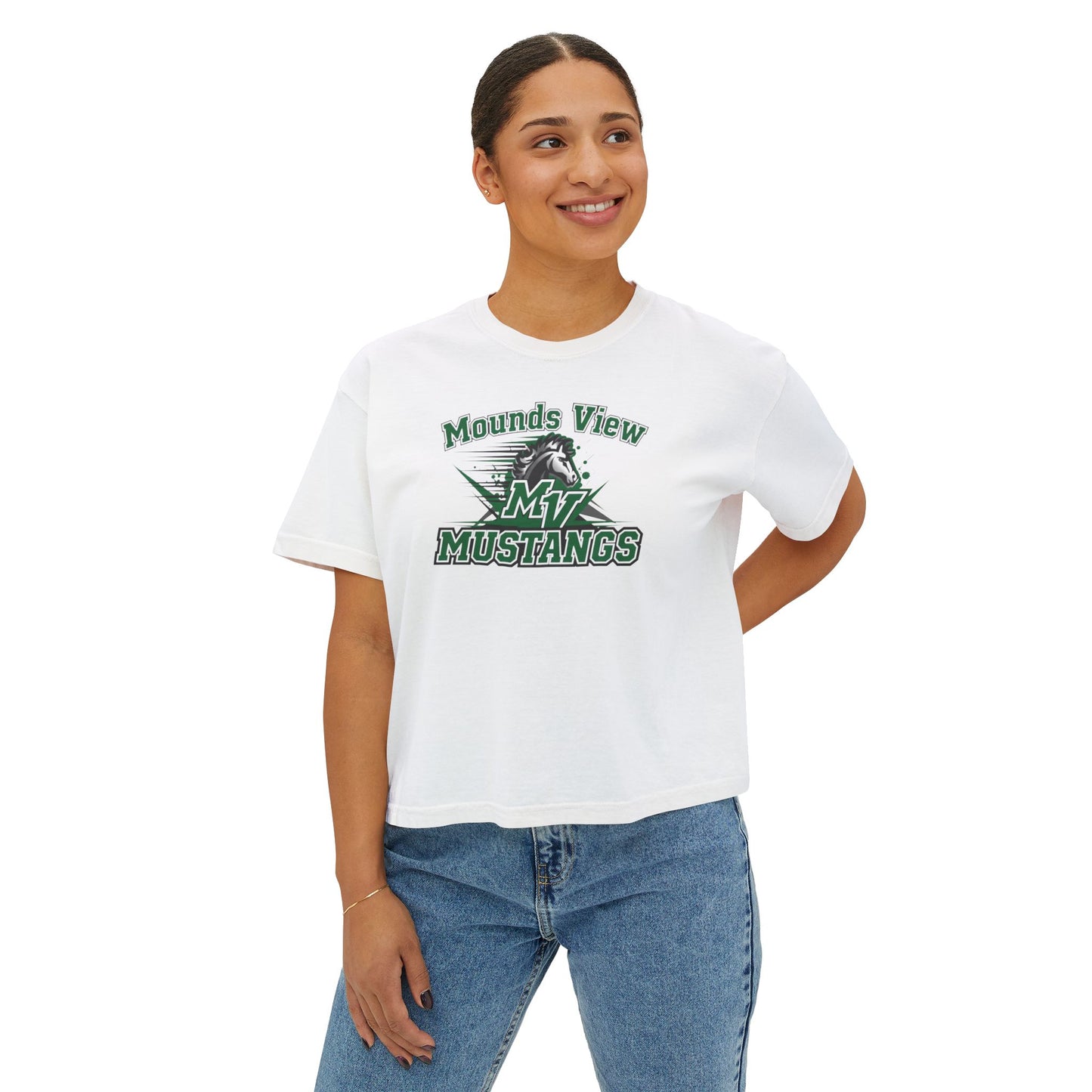 Mounds View Mustangs Casual Women's Boxy Tee