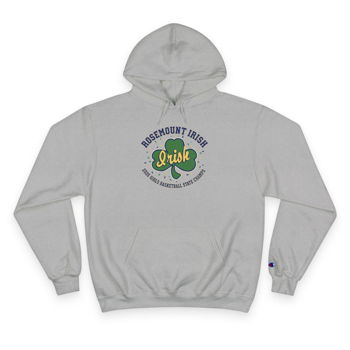 Girls Basketball Championship Hoodie — Rosemount Irish 2026