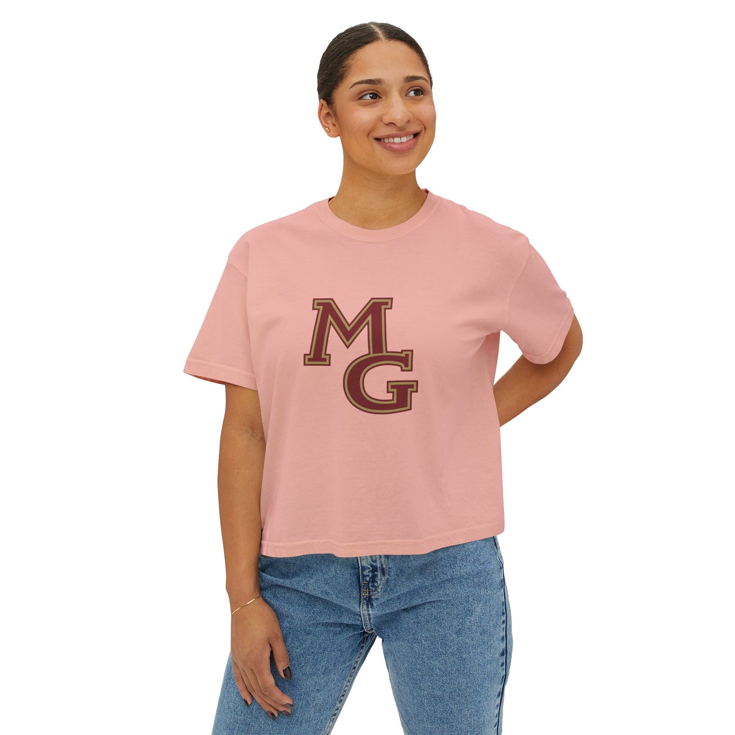 Maple Grove Crimson Stylish Women's Boxy Tee - Casual & Comfy