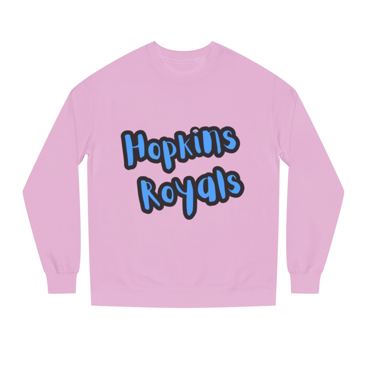 Hopkins Royals Crewneck Sweatshirt — Blue Bubble Letter School Spirit
