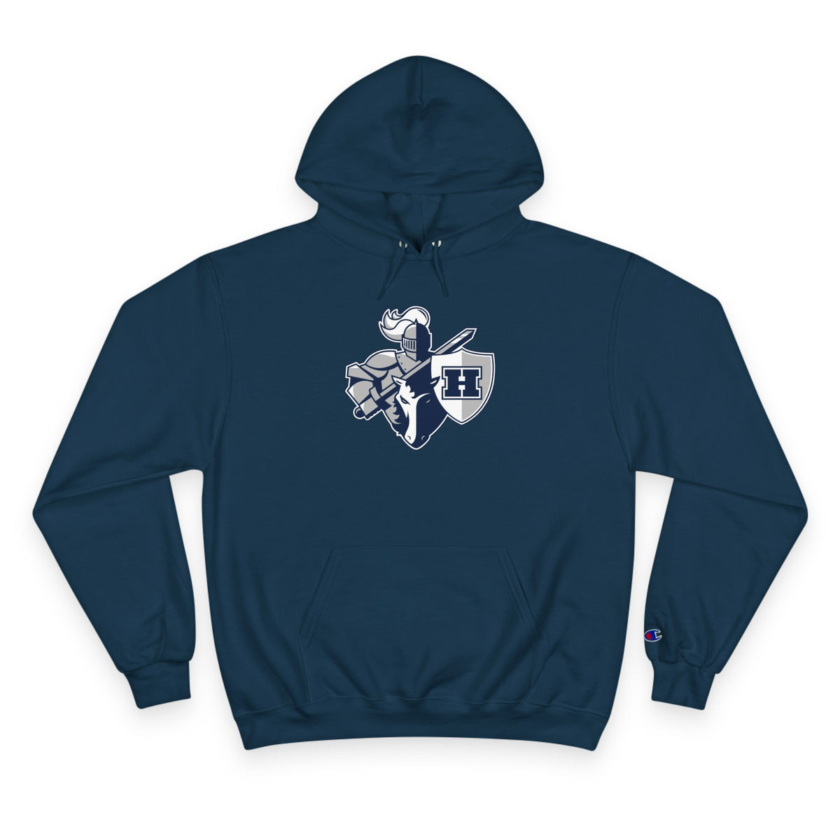 Hudson Raiders charcoal crew hoodie in navy with vintage pub crest for cozy casual outings.