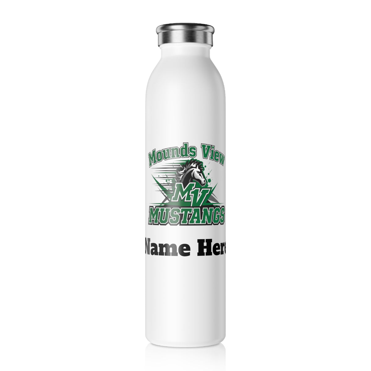 Mounds View Mustangs Slim Water Bottle — Stainless Insulated Bottle