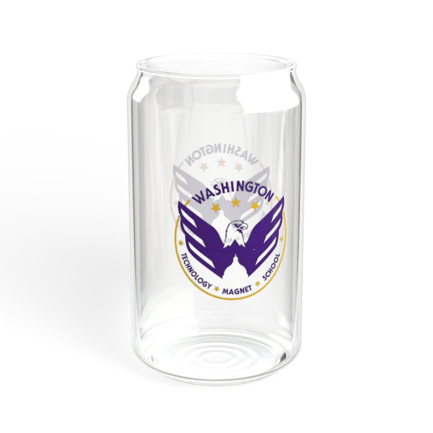 Washington Eagle Design Sipper Glass - 16oz Travel Mug with Straw