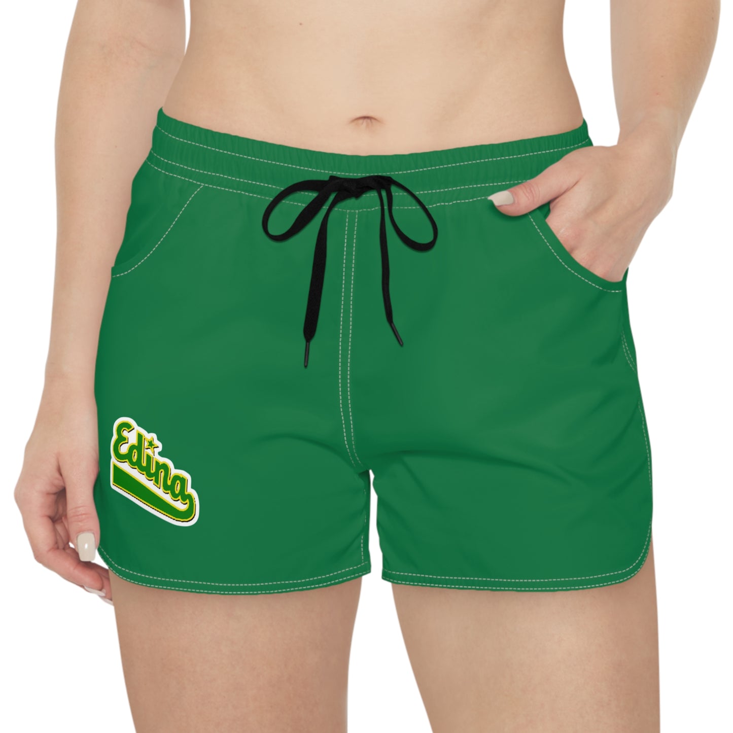 Edina Hornets Comfortable Women's Green Casual Shorts - Perfect for Summer and Active Days