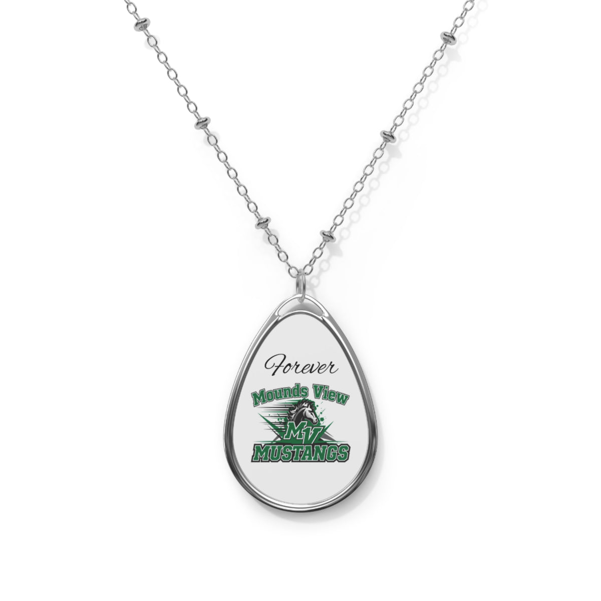 Mounds View Mustangs Oval "Forever" Necklace