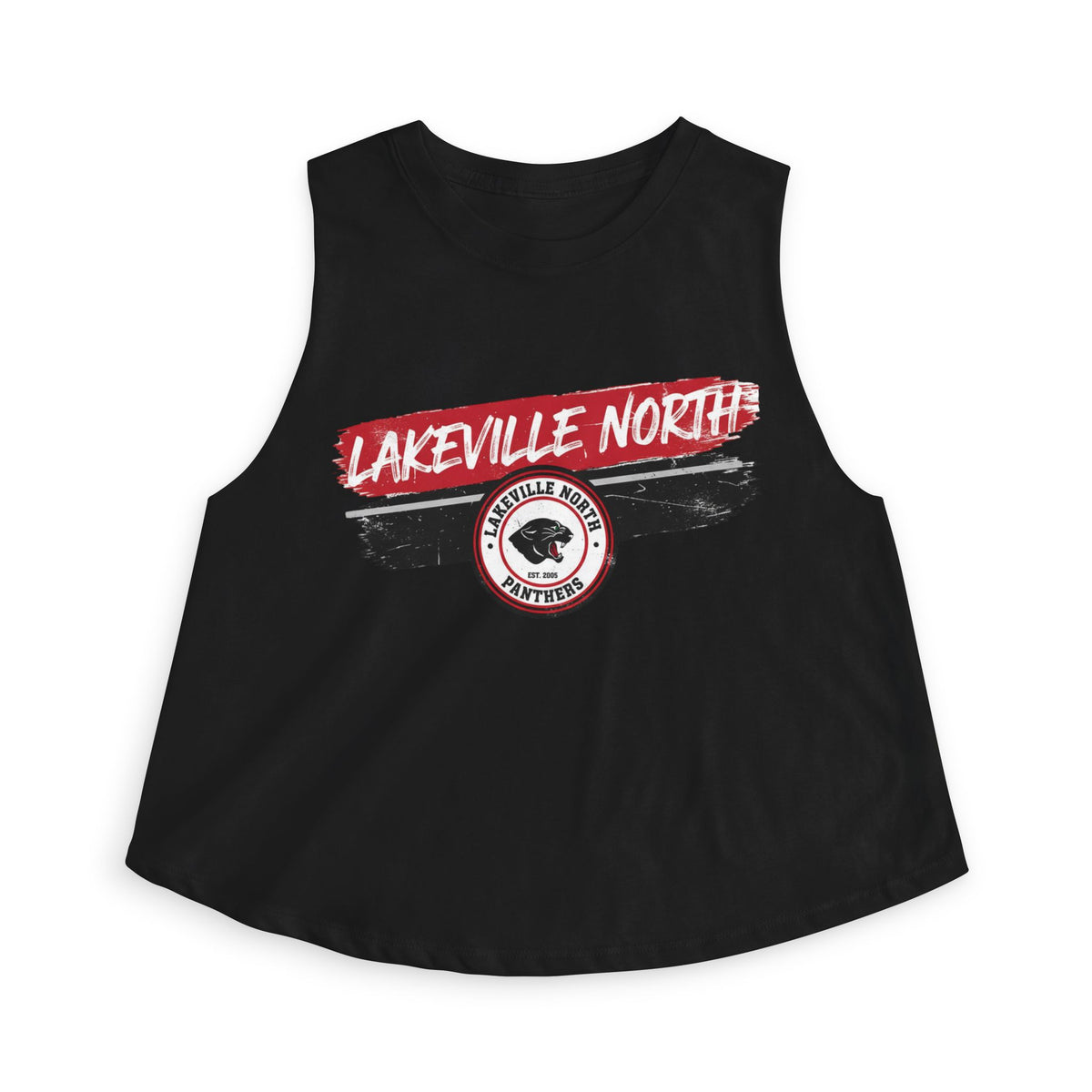 Lakeville North Panthers Crop Top — Retro Script Athletic Women's Tank