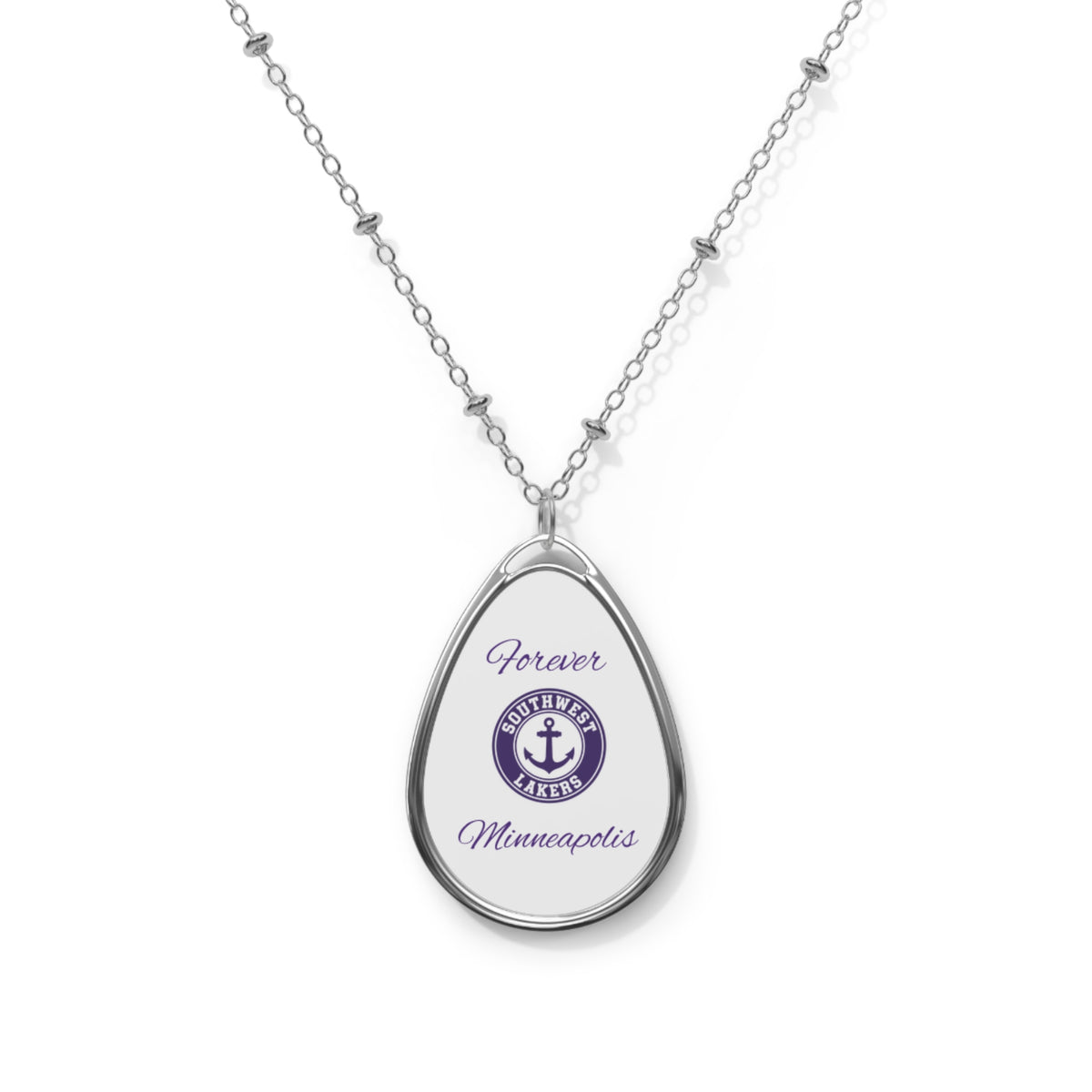 Minneapolis Southwest Lakers Oval Pendant "Forever" Necklace