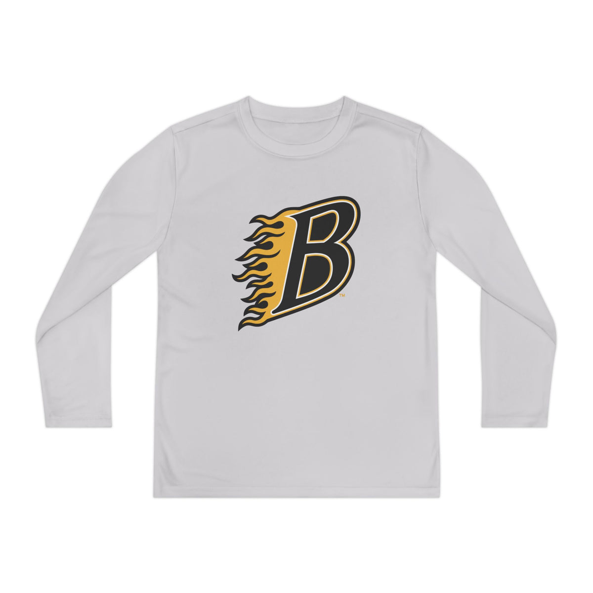 Burnsville Blaze Youth Long Sleeve Tee with Flaming B Graphic