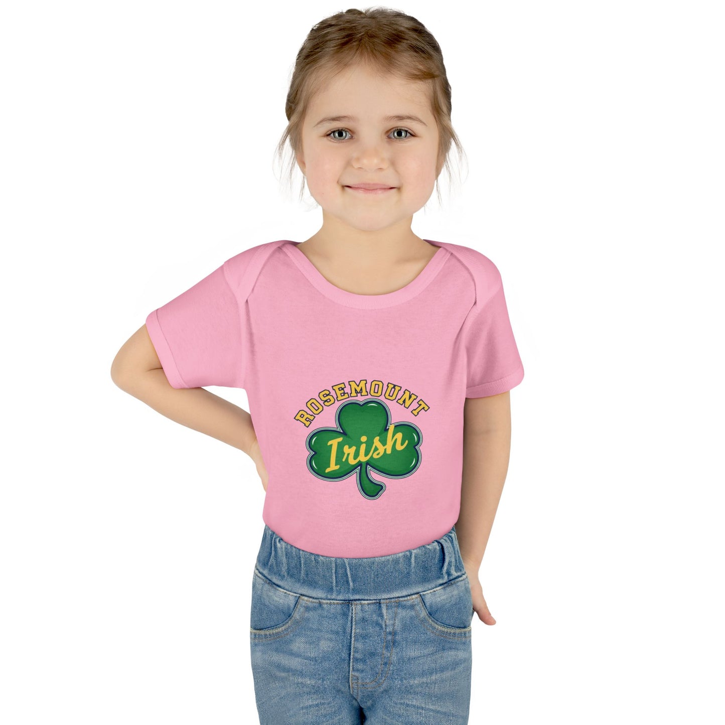 Rosemount Irish Clover Infant Bodysuit - Cute Baby Onesie with Green & Blue Graphic