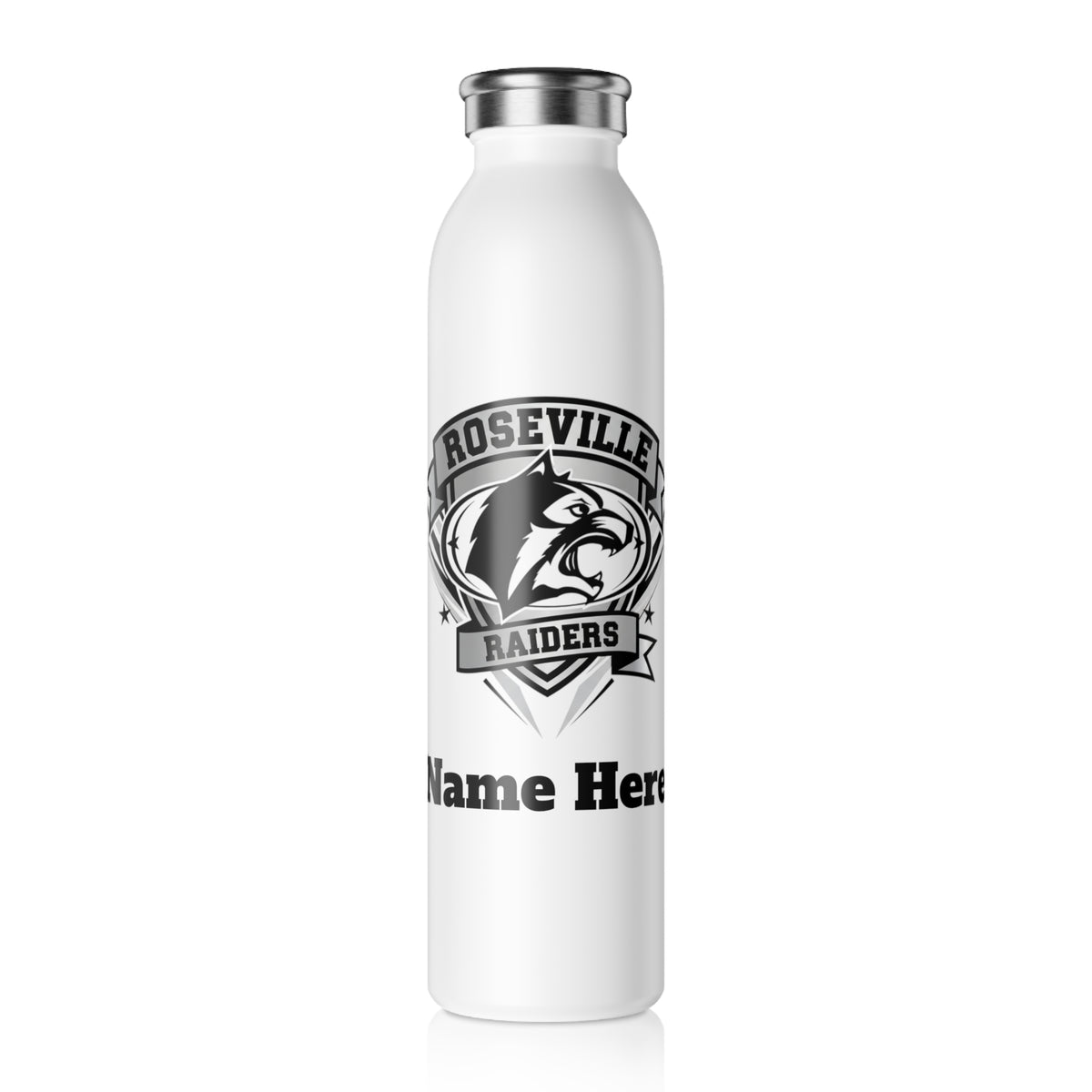 Roseville Raiders Slim Water Bottle — Stainless Insulated Bottle