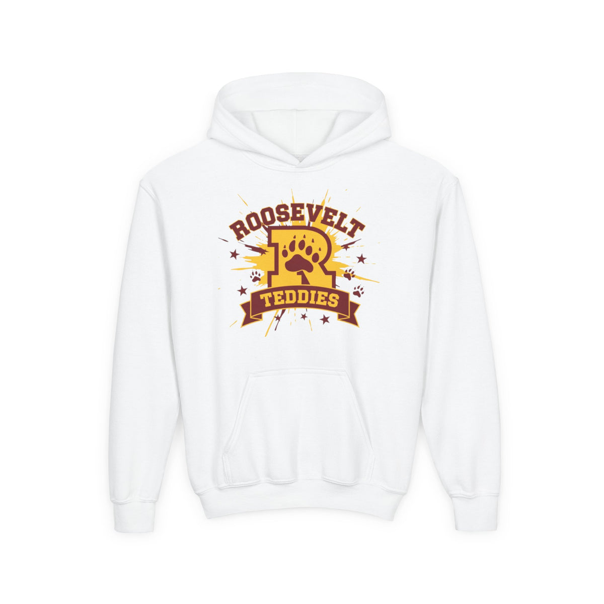 Minneapolis Roosevelt Teddies Youth Hooded Sweatshirt - School Spirit Wear with Bear Paw Print