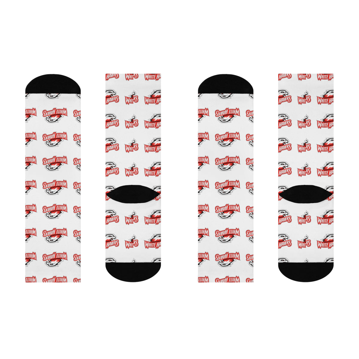 Mound Westonka White Hawks Trendy Cushioned Crew Socks