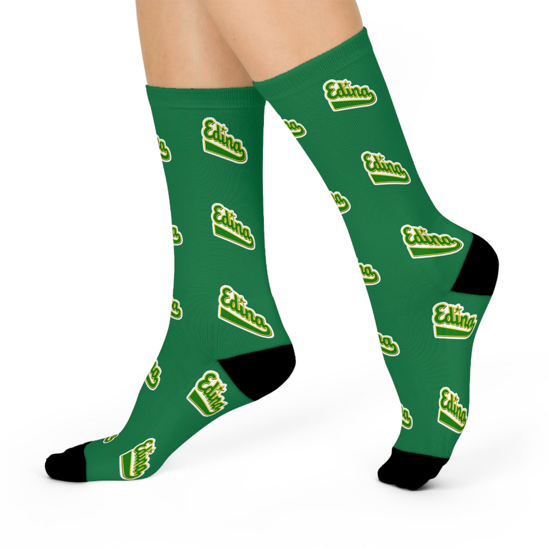 Edina Cushioned Crew Socks - Comfortable and Stylish Green Socks for Everyday Wear