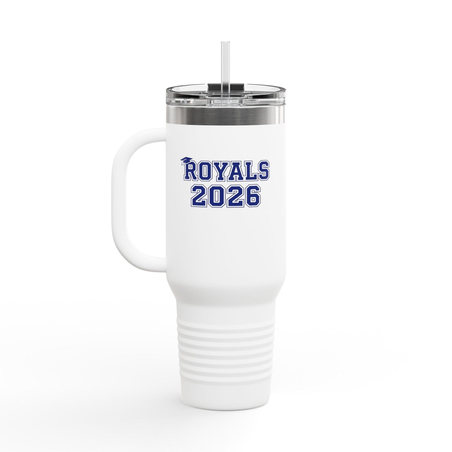 Woodbury Royals 2026 40oz Insulated Travel Mug – Large Stainless Steel Tumbler with Straw & Handle