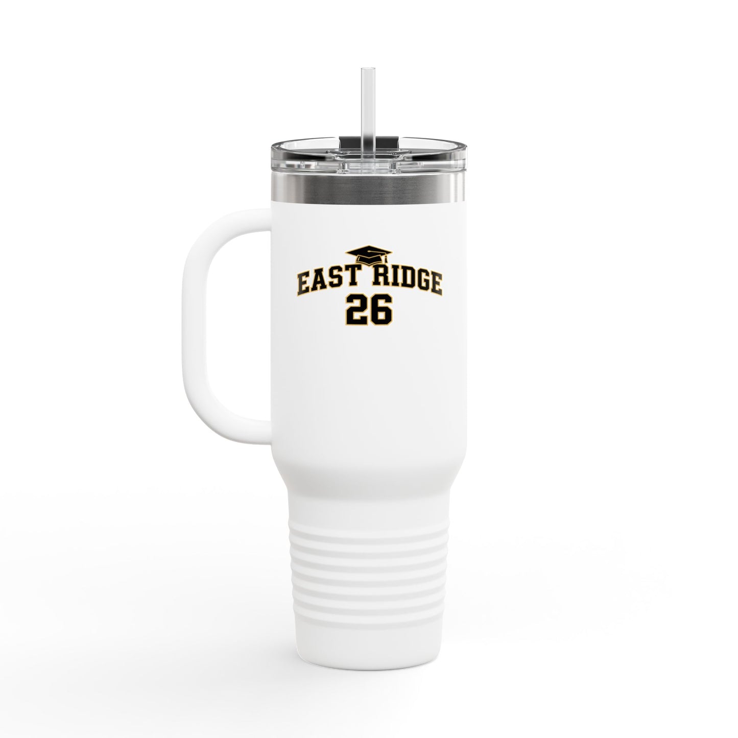 East Ridge Raptors 2026 40oz Insulated Travel Mug – Large Stainless Steel Tumbler with Straw & Handle