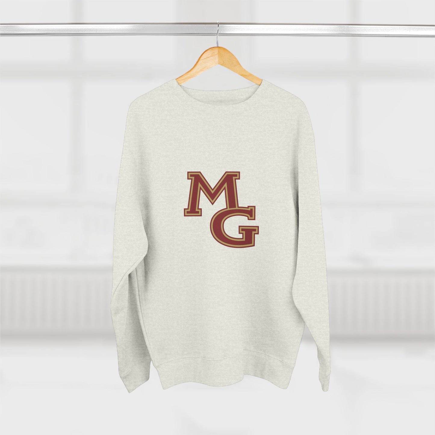 Unisex Crewneck Sweatshirt -Maple Grove Crimson Monogram Design for Casual Comfort