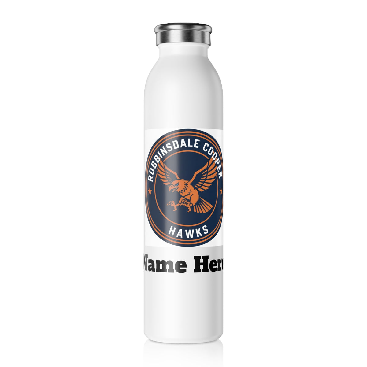 Robbinsdale Cooper Hawks Slim Water Bottle — Stainless Insulated Bottle