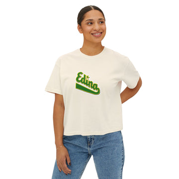 Edina Women's Boxy Tee - Casual Chic Vintage Style Top