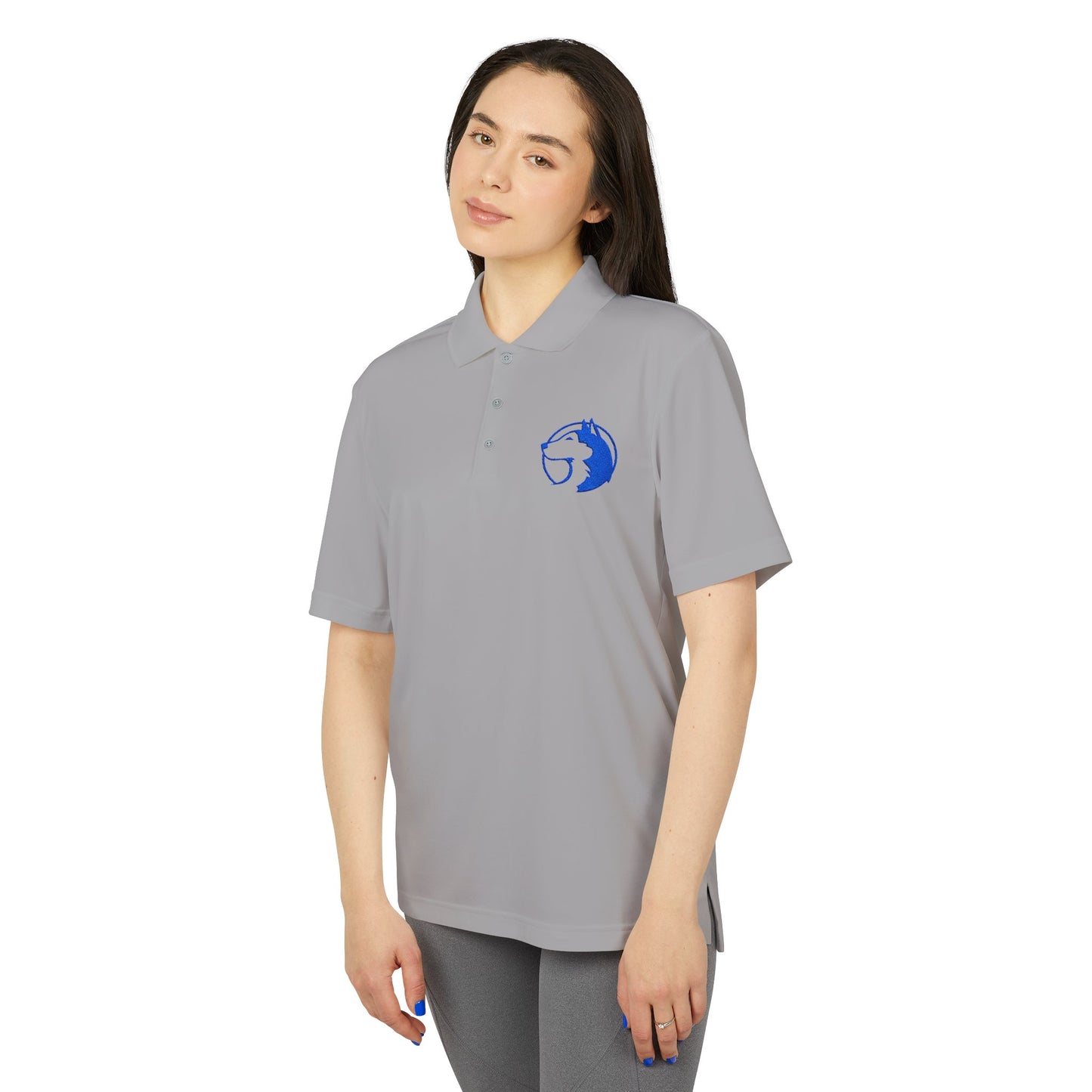 Saint Anthony Huskies Performance Polo - adidas Unisex with Blue Logo